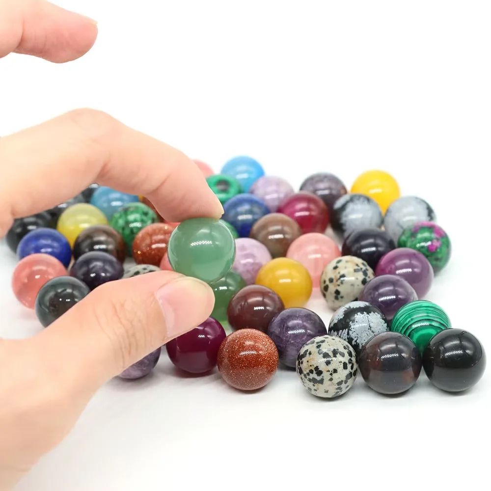 Natural Crystal Sphere Ball For Healing Decor 16mm Amethyst Rose Quartz Chakra Gem 1