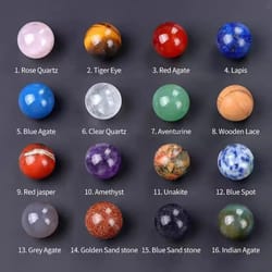 natural crystal sphere ball for healing & decor – 16mm amethyst rose quartz chakra gem