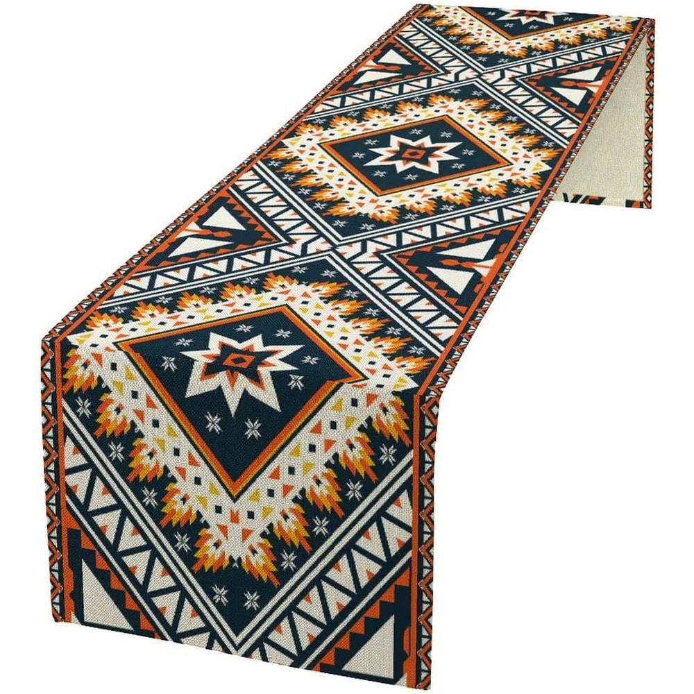 Aztec Tribal Linen Table Runner For Dining Table Boho Geometric Farmhouse Kitchen Decor 3