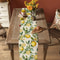 Watercolor Lemon Linen Table Runner For Dining Table Summer Green Leaf Farmhouse Kitchen Decor 5