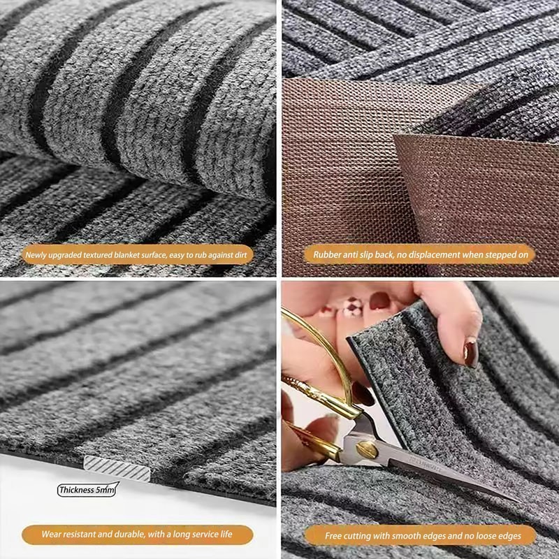 Waterproof NonSlip Floor Mat Rug Striped Bathroom Kitchen Door Carpet For Home 4