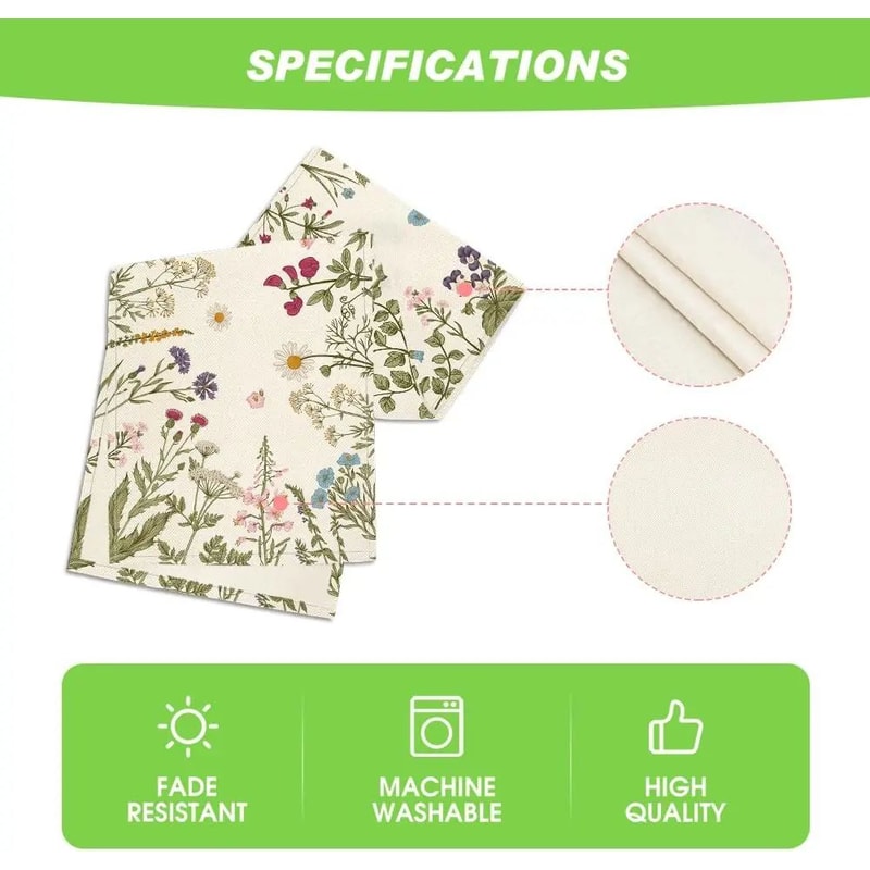 Spring Daisy Linen Table Runner For Dining Table Floral Farmhouse Wedding Party Decor 5