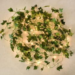 led ivy vine string lights – artificial green leaf garland for bedroom wedding & home decor