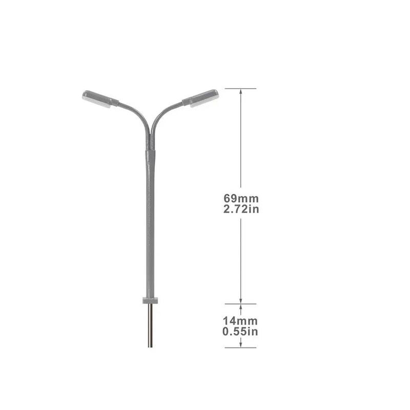 Mini LED Street Lamp Model Set 5pcs Scale Train Layout Garden Lights 5