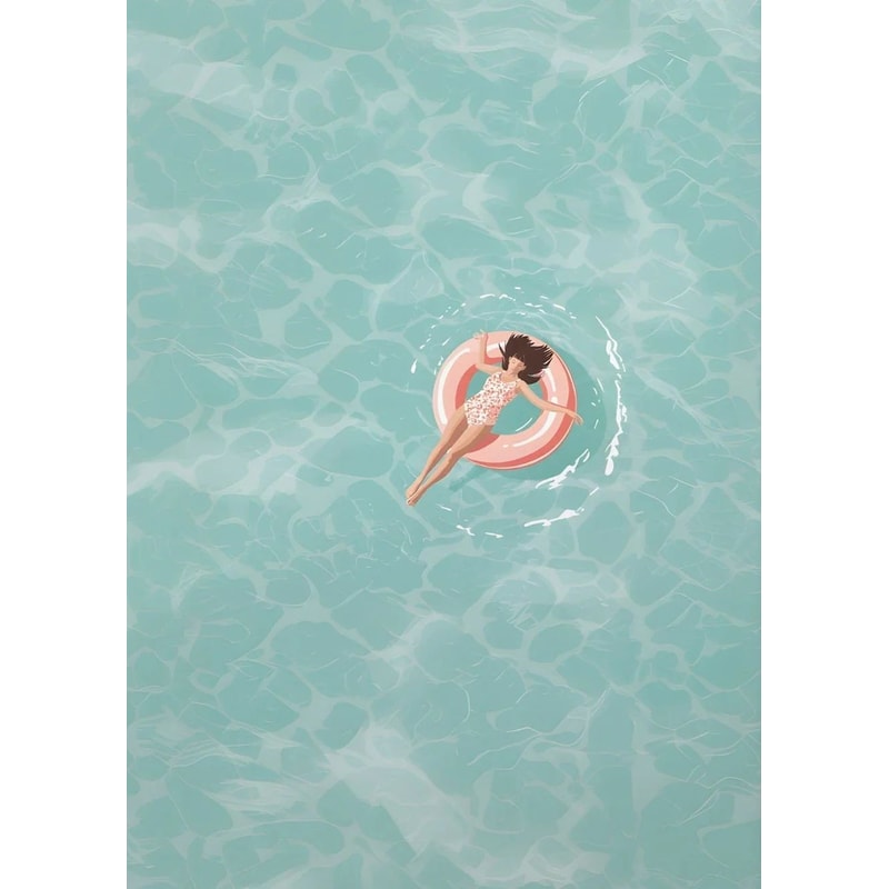 Summer Pool Girl Canvas Wall Art Beach Ocean Nordic Living Room Decor 9