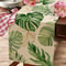 Tropical Palm Leaves Linen Table Runner Summer Greenery Dining Table Decor Outdoor Party Kitchen 4