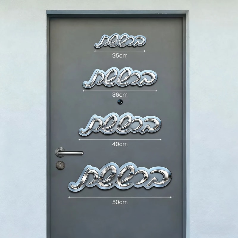 Custom Acrylic Mirror Door Plaque Personalized Entrance Sign Hebrew Wall Decor For Home Wedding P 4