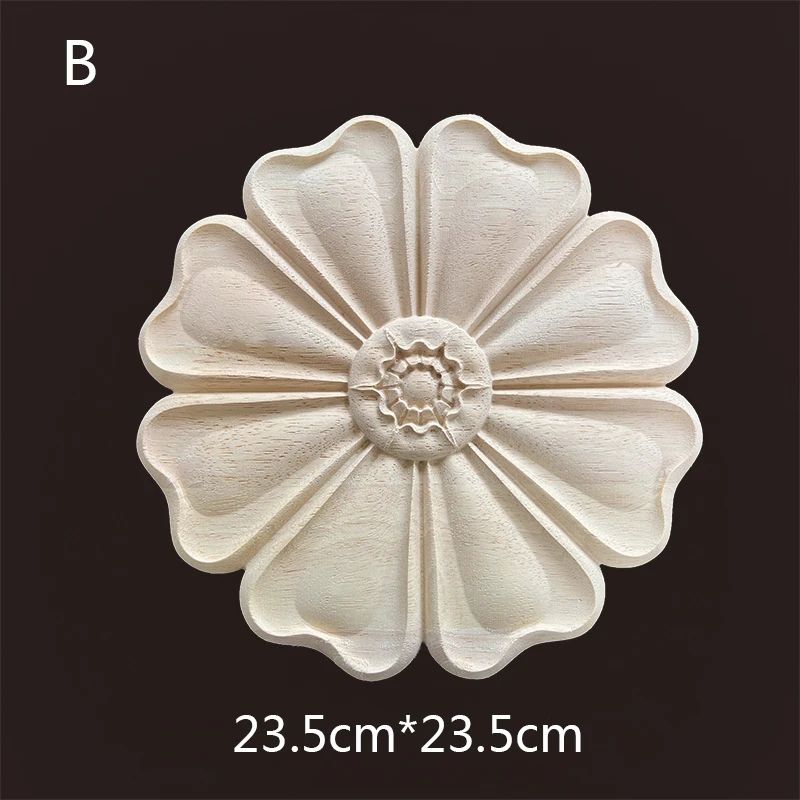 HandCarved Wooden Floral Applique Decorative Furniture Onlay Accent For Doors Cabinets Home Decor 10
