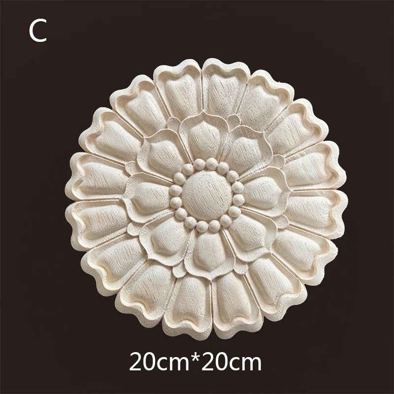 HandCarved Wooden Floral Applique Decorative Furniture Onlay Accent For Doors Cabinets Home Decor 11