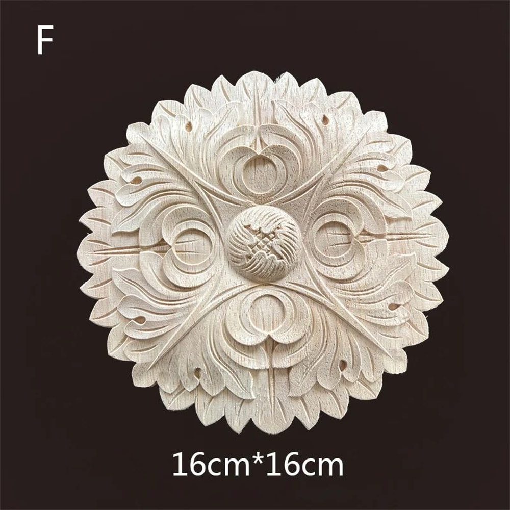 HandCarved Wooden Floral Applique Decorative Furniture Onlay Accent For Doors Cabinets Home Decor 17