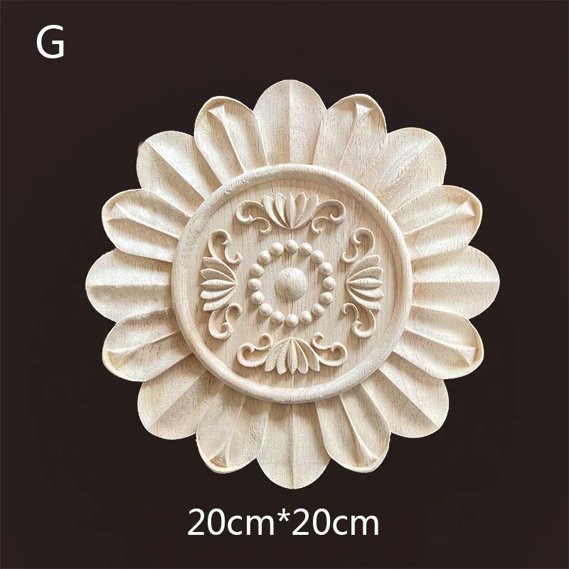 HandCarved Wooden Floral Applique Decorative Furniture Onlay Accent For Doors Cabinets Home Decor 19