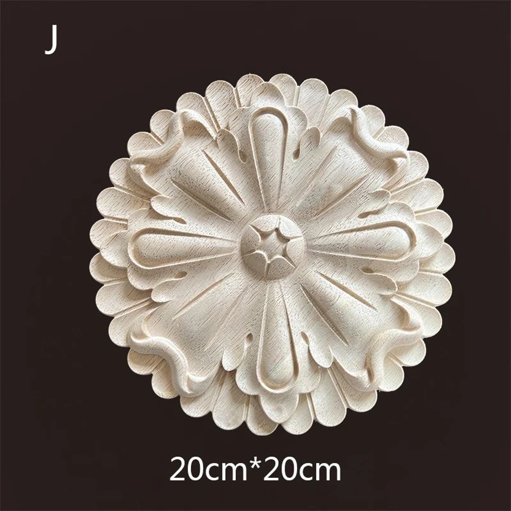 HandCarved Wooden Floral Applique Decorative Furniture Onlay Accent For Doors Cabinets Home Decor 26