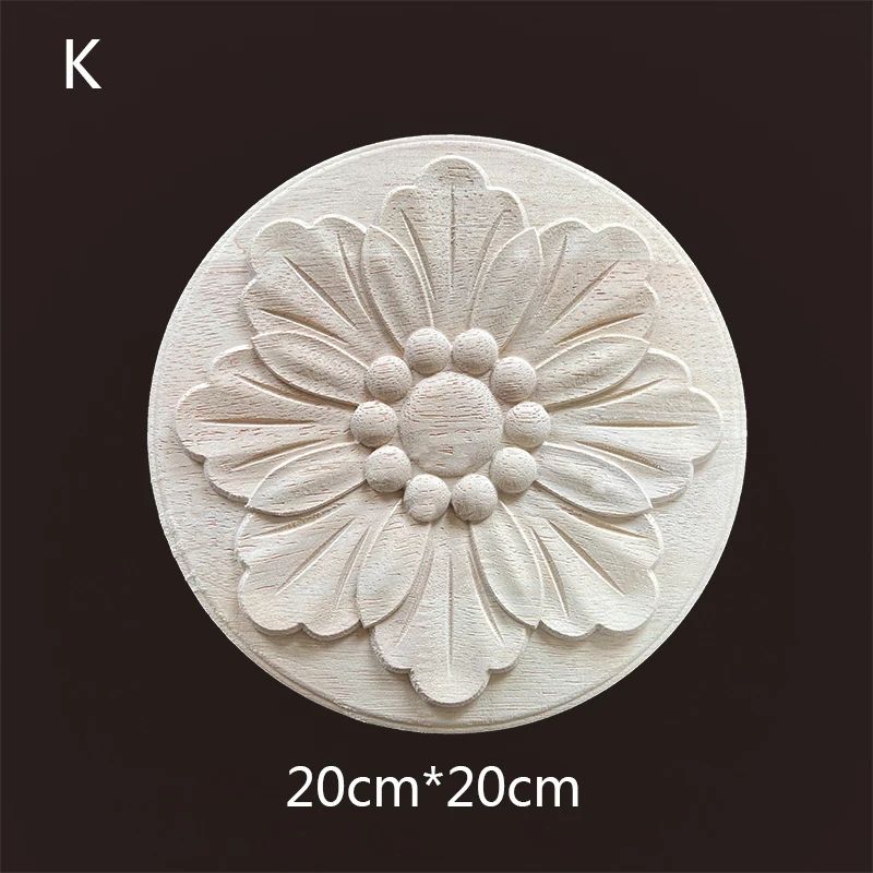 HandCarved Wooden Floral Applique Decorative Furniture Onlay Accent For Doors Cabinets Home Decor 27
