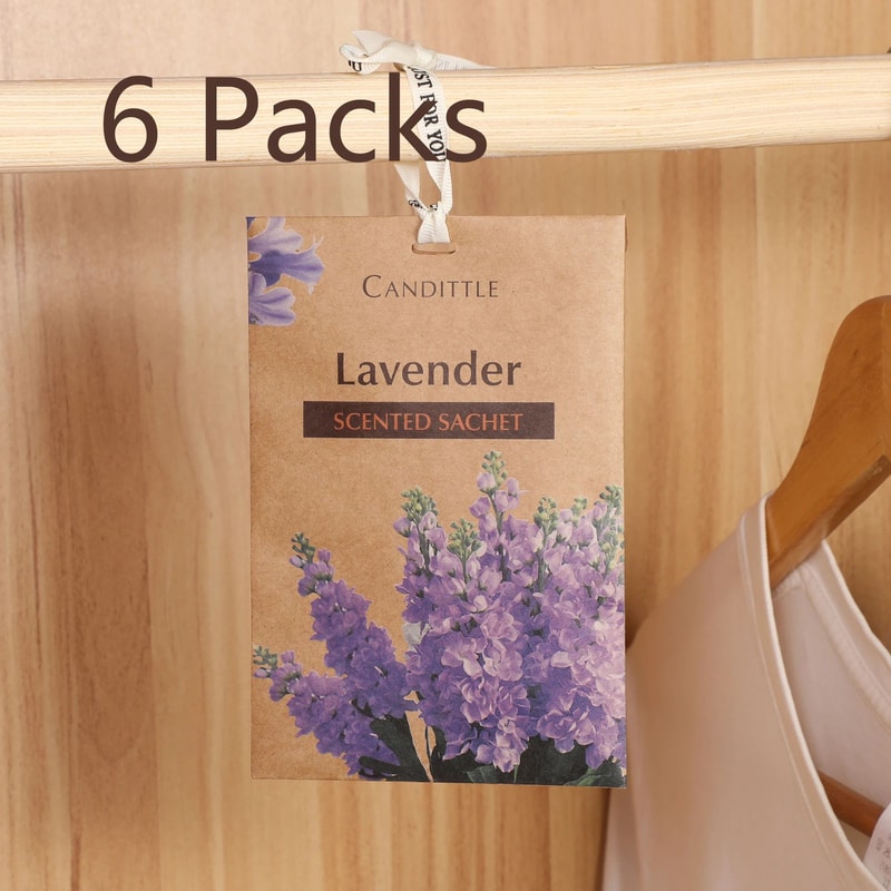 6Pack Scented Sachet Set Oud Lavender Rose Sandalwood Aroma Bags For Closet Drawer Car Freshener 6
