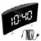 Curved LED Mirror Alarm Clock Dimmable Digital Desk Clock With Temperature Display Snooze Functio 7