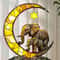 Elephant Family Moon Hanging Decor Charming Window Pendant For Garden Bedroom Home Decoration 1