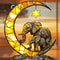Elephant Family Moon Hanging Decor Charming Window Pendant For Garden Bedroom Home Decoration 3