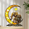 Elephant Family Moon Hanging Decor Charming Window Pendant For Garden Bedroom Home Decoration 0