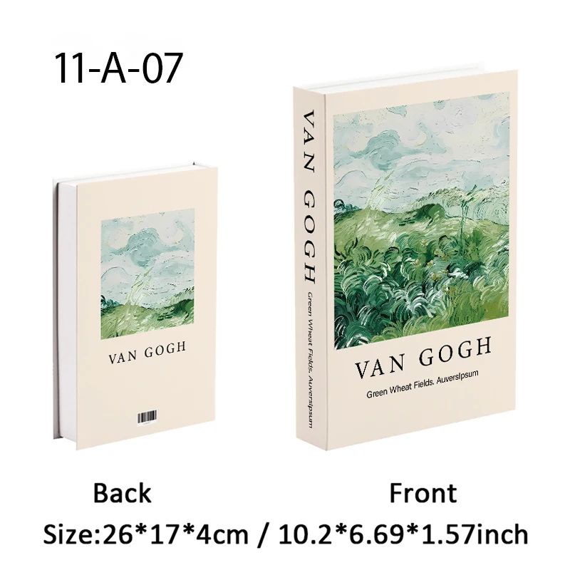 Van Gogh Monet Decorative Book Box Hidden Storage Faux Books With Sunflower Water Lily Art 13