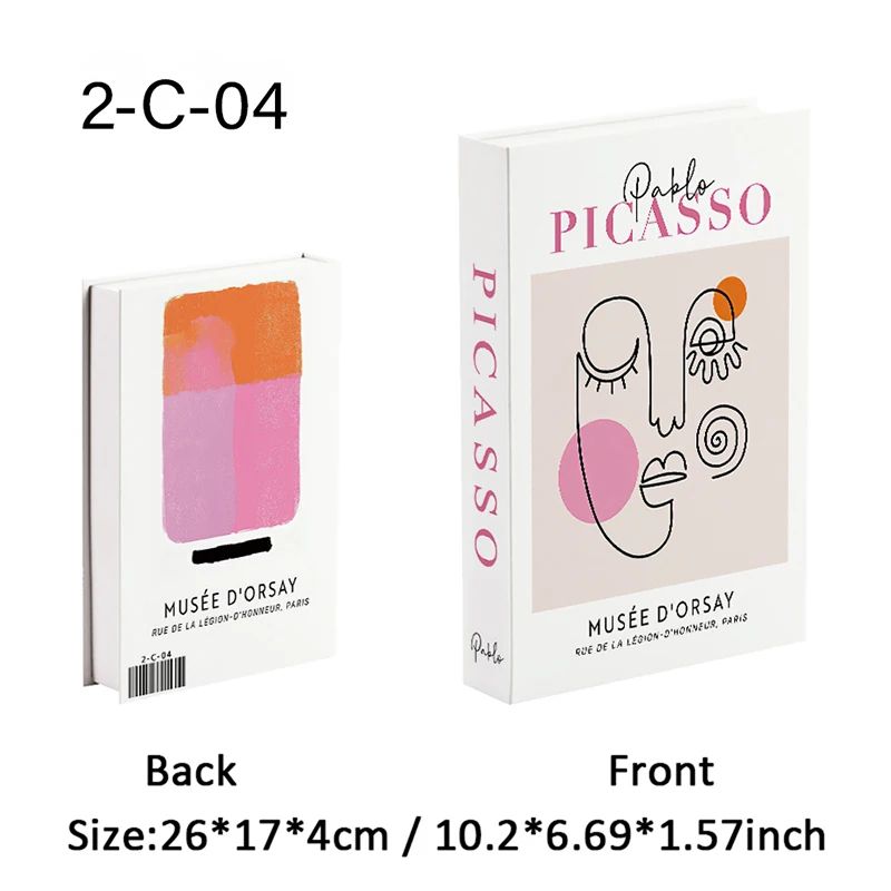 Van Gogh Monet Decorative Book Box Hidden Storage Faux Books With Sunflower Water Lily Art 16