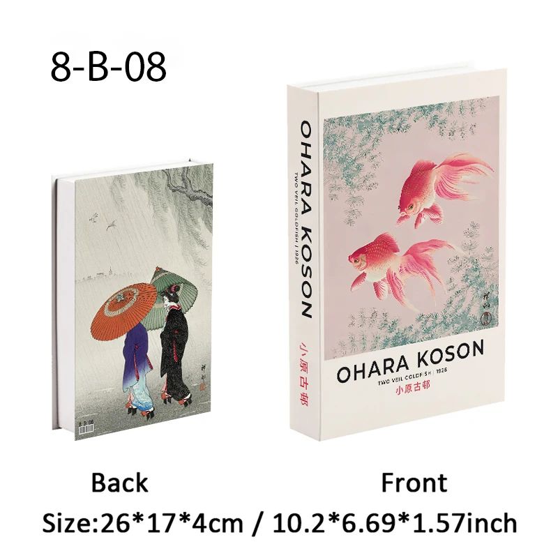 Van Gogh Monet Decorative Book Box Hidden Storage Faux Books With Sunflower Water Lily Art 25