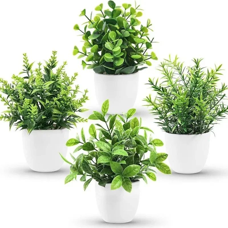 Artificial Potted Plant Bonsai Realistic Faux Green Plant For Indoor Outdoor Home Decor 2