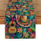Mexican Fiesta Linen Table Runner Colorful Cactus Day Of The Dead Table Decor For Parties Dining 6