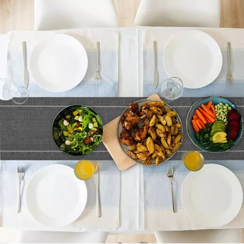 Modern Solid Color Linen Table Runner Minimalist Dining Table Decor For Home Restaurant 5