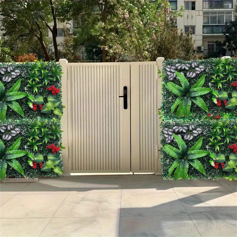 Artificial Green Wall Panel Realistic Faux Plant Wall For Indoor Outdoor Decoration 4