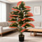 ColorBlocking Artificial Tropical Plant 24Leaf Faux Greenery For Indoor Outdoor Home Decor 0