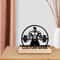 Custom Weightlifting Metal Art Sculpture With Wooden Base Personalized Gym Tabletop Decor Gift 0