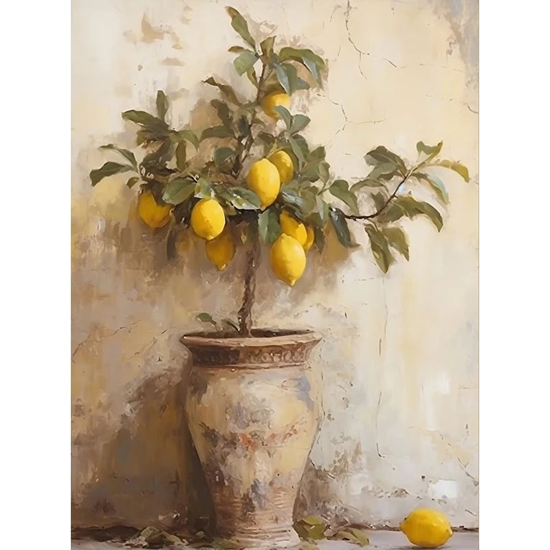 Retro Lemon Garden Canvas Wall Art Fresh Citrus Olive Tree Prints For Summer Home Office Decor 9