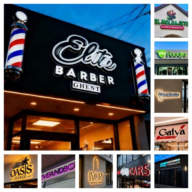 Custom 3D LED Backlit Business Logo Sign Illuminated Metal Storefront Letters For Commercial Outd 4