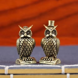 handmade brass owl ornament – vintage boho desk figurine for home & luxury decor