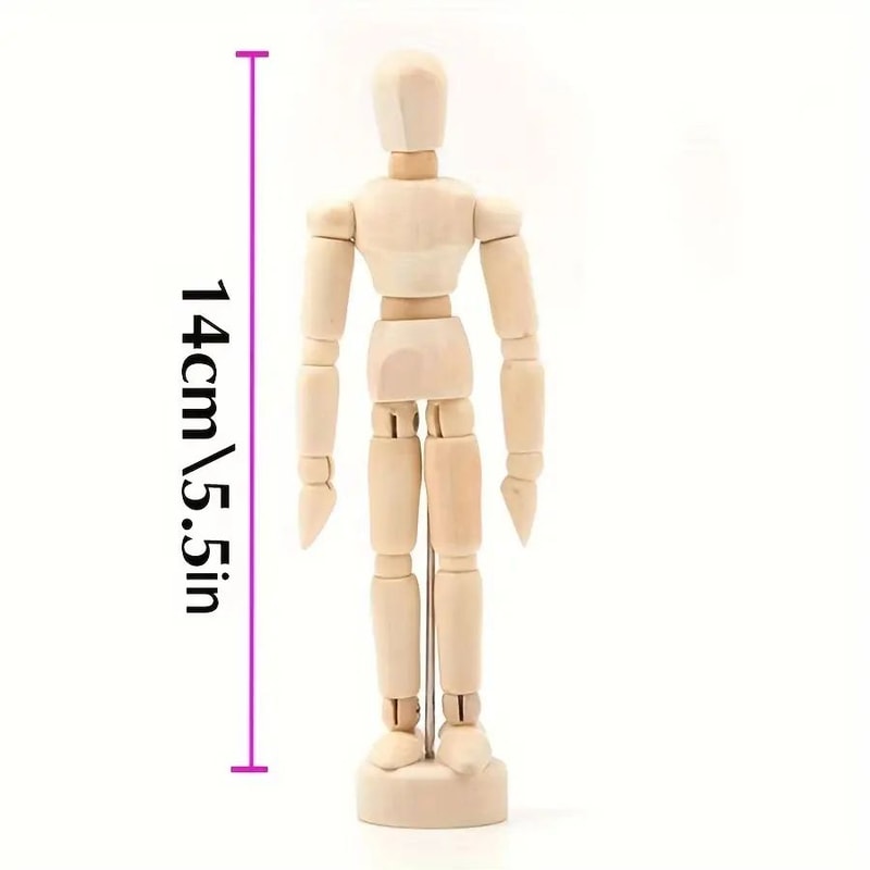 Articulated Wooden Sketch Mannequin Adjustable Artist Drawing Model For Posing Desk Decor 6