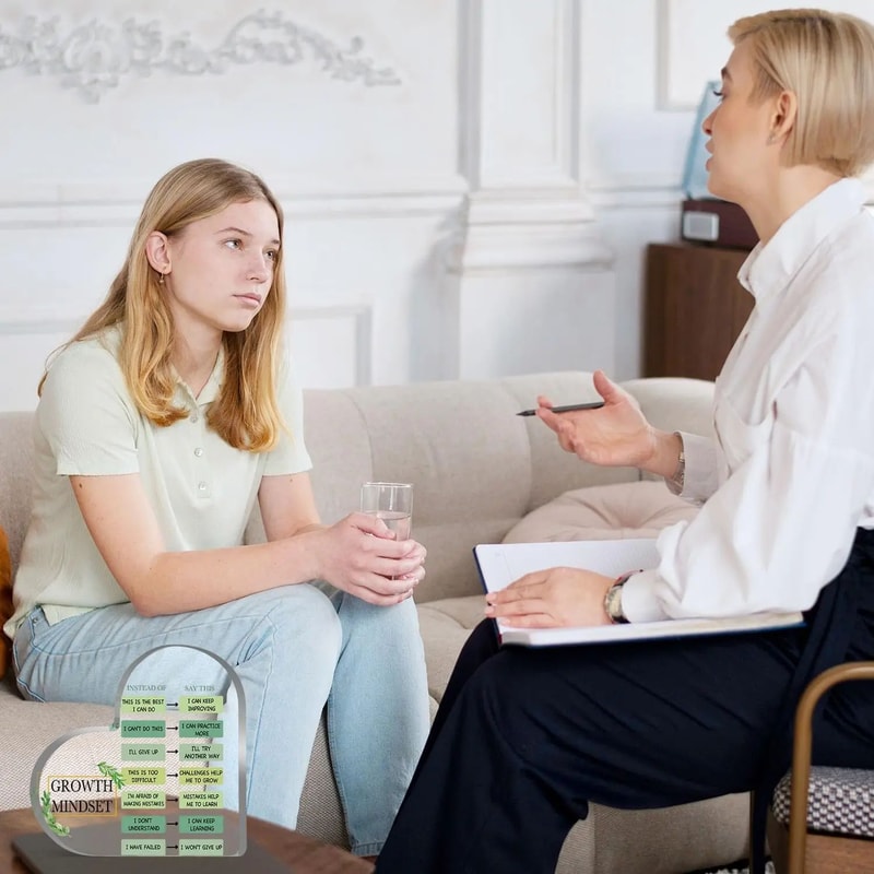 Growth Mindset Acrylic Decor Inspirational Quote Desk Plaque For Motivation Positive Thinking 3