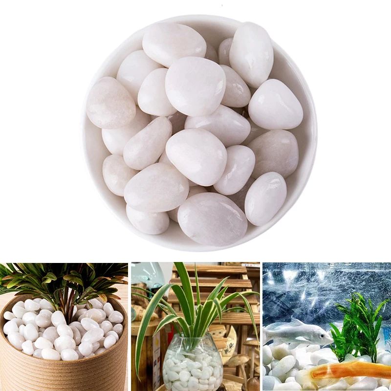 Natural White Polished Pebbles Decorative Garden Stones For Landscaping Pots Aquarium Decor 4