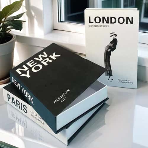 Luxury Paris Decorative Book Box – Elegant Faux Book Storage for Coffee Table & Bedroom Decor