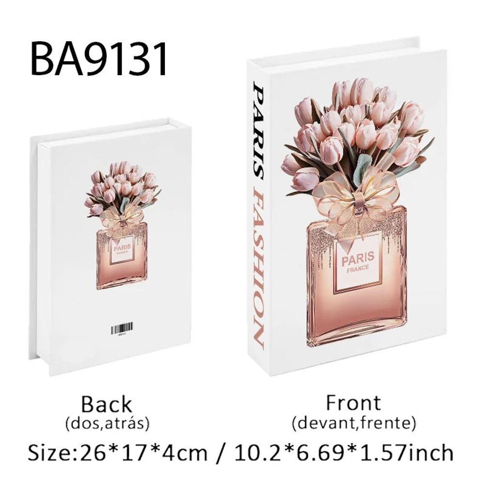 Luxury Paris Decorative Book Box Elegant Faux Book Storage For Coffee Table Bedroom Decor 7