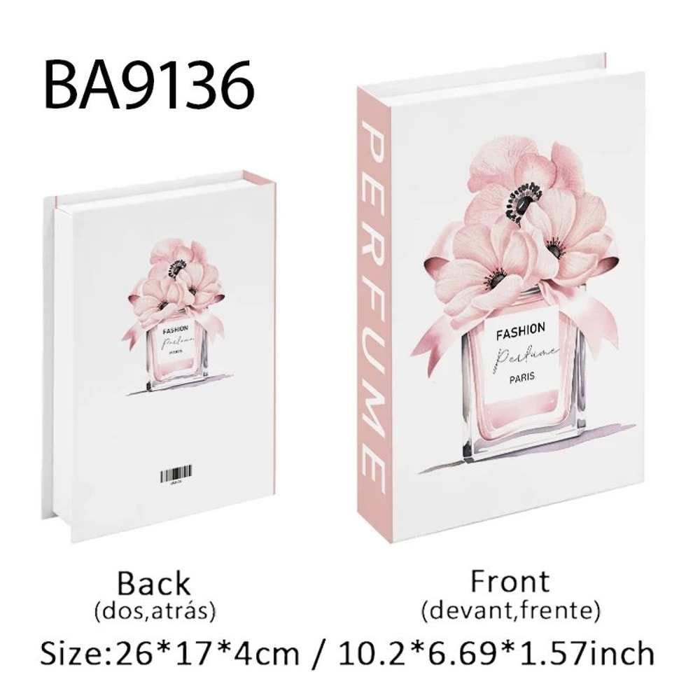 Luxury Paris Decorative Book Box Elegant Faux Book Storage For Coffee Table Bedroom Decor 8