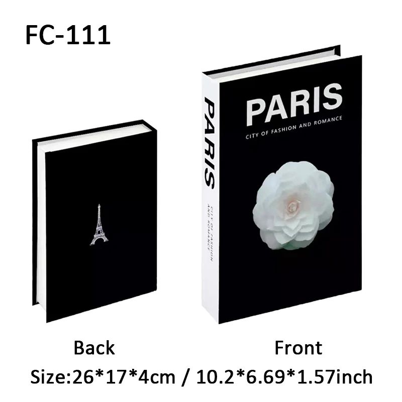 Luxury Paris Decorative Book Box Elegant Faux Book Storage For Coffee Table Bedroom Decor 26