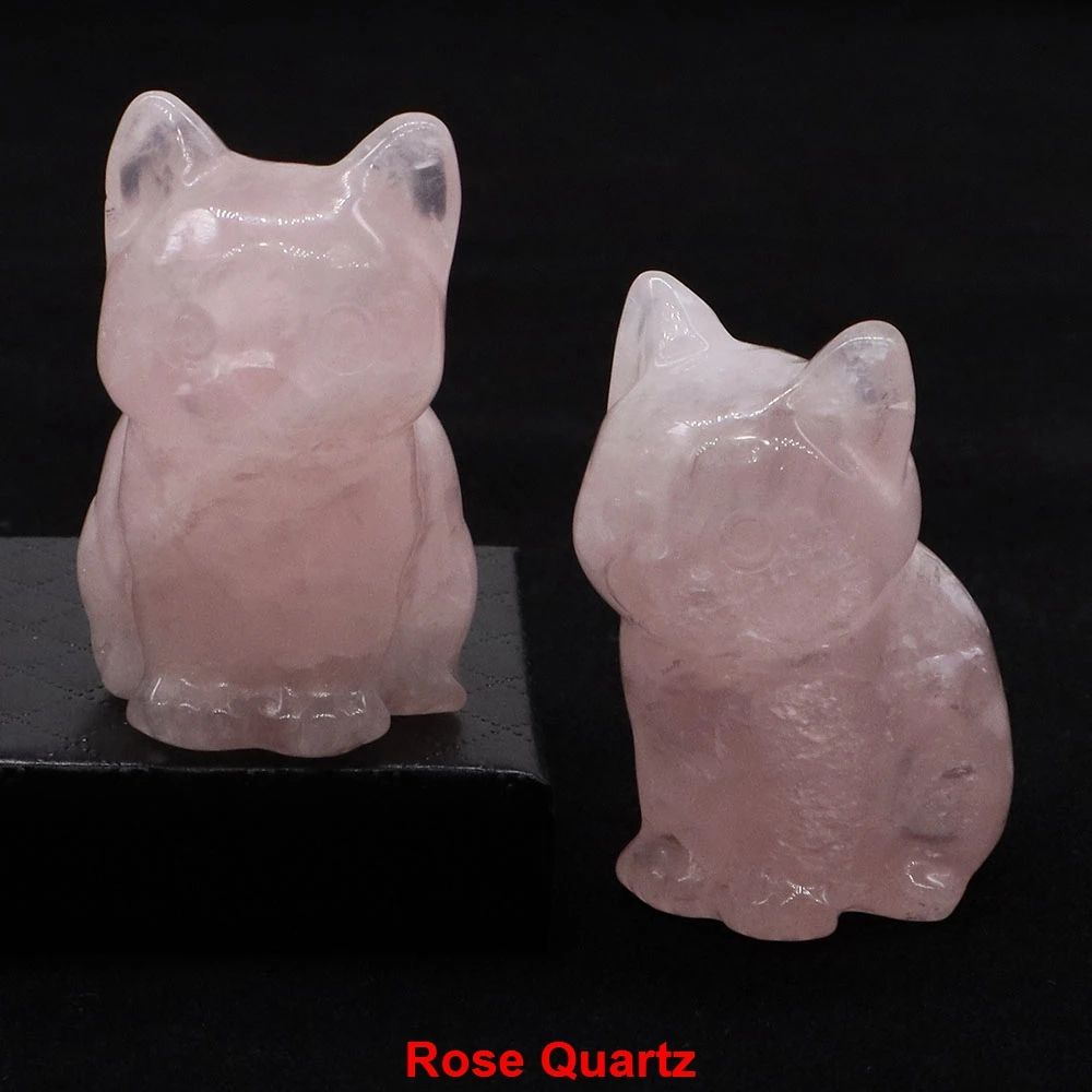 Amethyst Crystal Cat Figurine HandCarved Healing Stone Statue For Meditation Home Decor 13