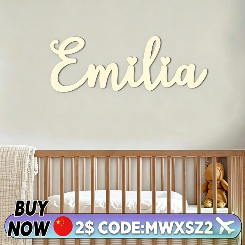 Personalized Wooden Name Sign Custom Nursery Wall Decor Safe Baby Room Name Display Gift 3