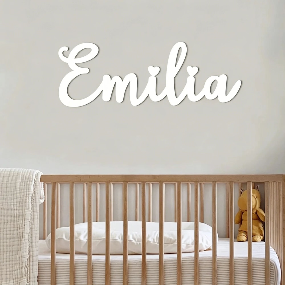 Personalized Wooden Name Sign Custom Nursery Wall Decor Safe Baby Room Name Display Gift 9