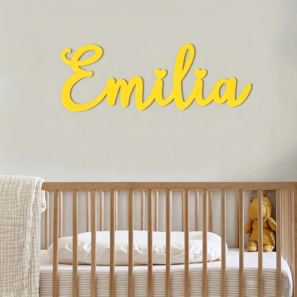 Personalized Wooden Name Sign Custom Nursery Wall Decor Safe Baby Room Name Display Gift 10
