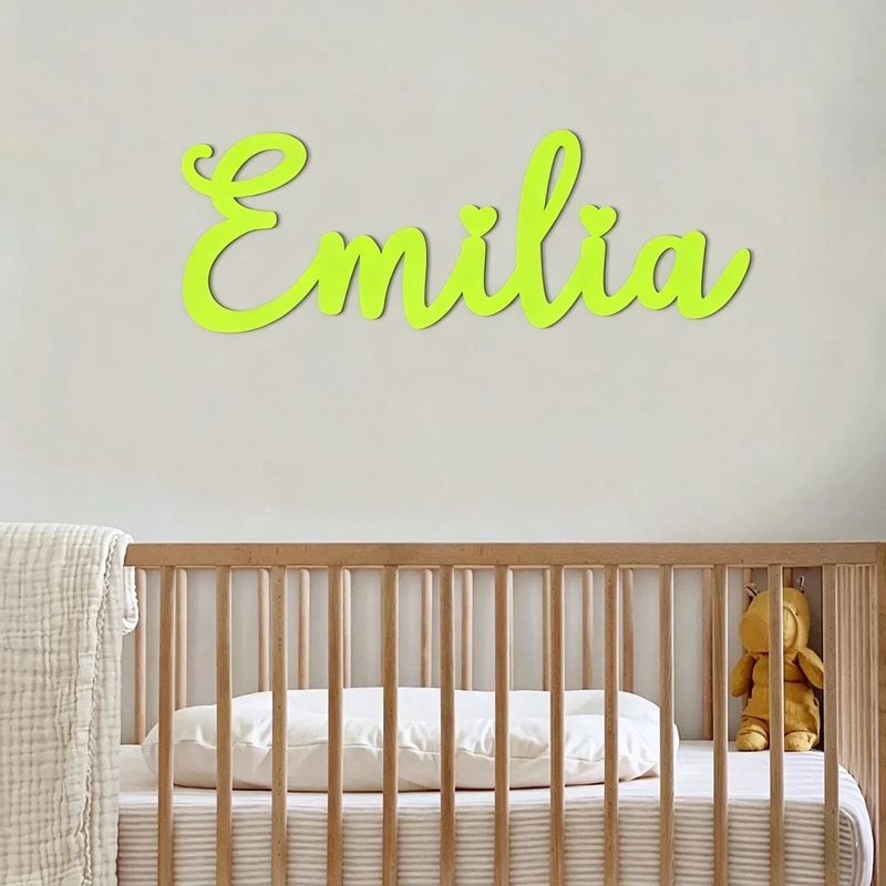 Personalized Wooden Name Sign Custom Nursery Wall Decor Safe Baby Room Name Display Gift 13