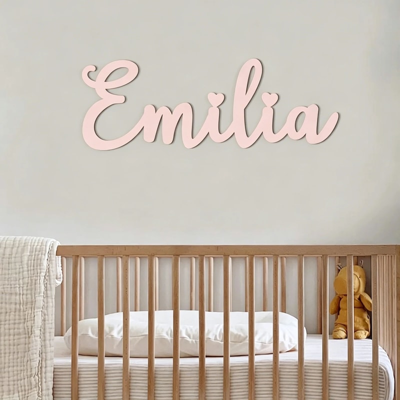 Personalized Wooden Name Sign Custom Nursery Wall Decor Safe Baby Room Name Display Gift 14