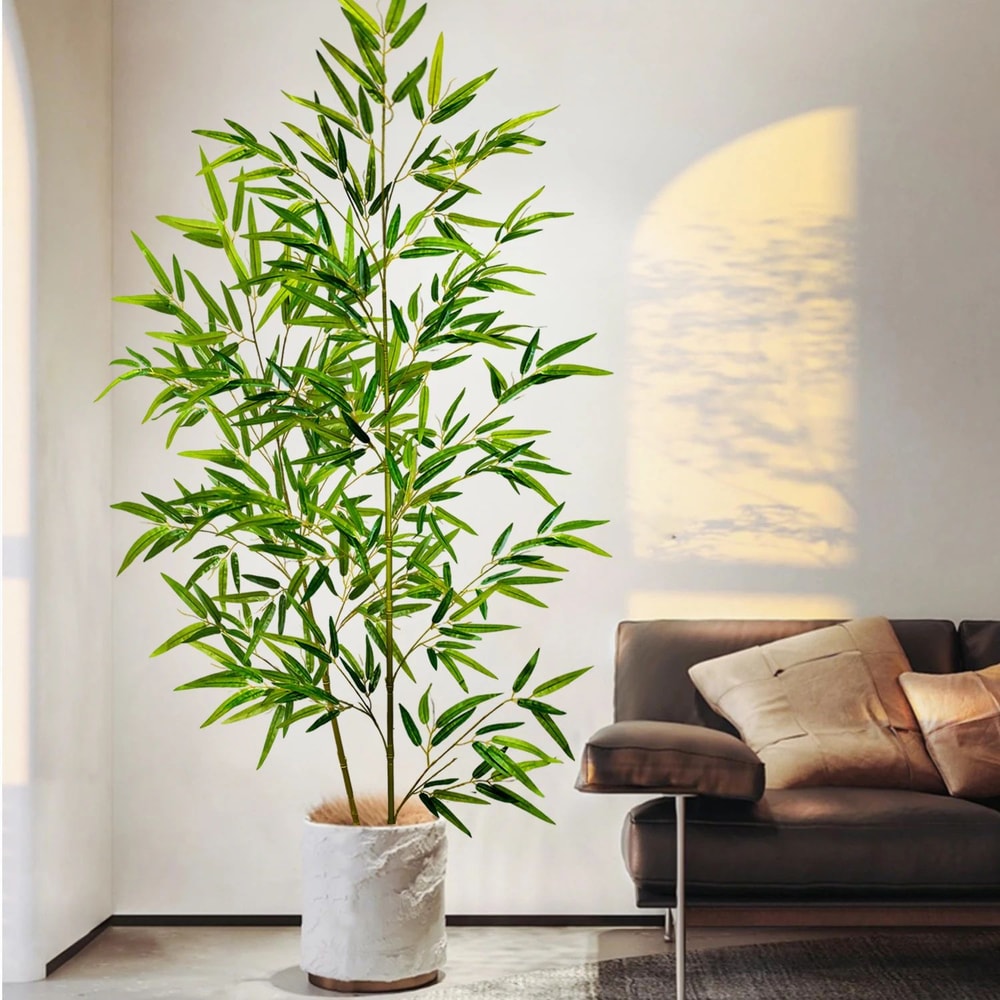 Artificial Bamboo Leaf Branch Tall Faux Greenery For Home Office Decor 1