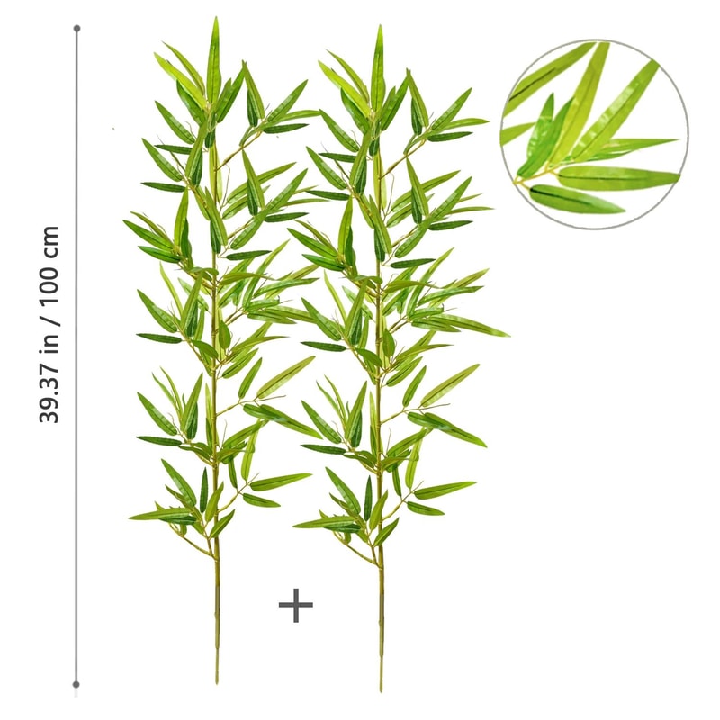 Artificial Bamboo Leaf Branch Tall Faux Greenery For Home Office Decor 7