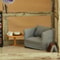 Mini Plaid Fabric Wooden Sofa Realistic Dollhouse Furniture Accent Chair For Mini Home Decor 2